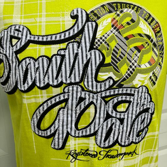 SouthPole T Shirt Sz M Neon Green Short Sleeve Y2K Jesse Pinkman Skater Punk - Picture 5 of 8